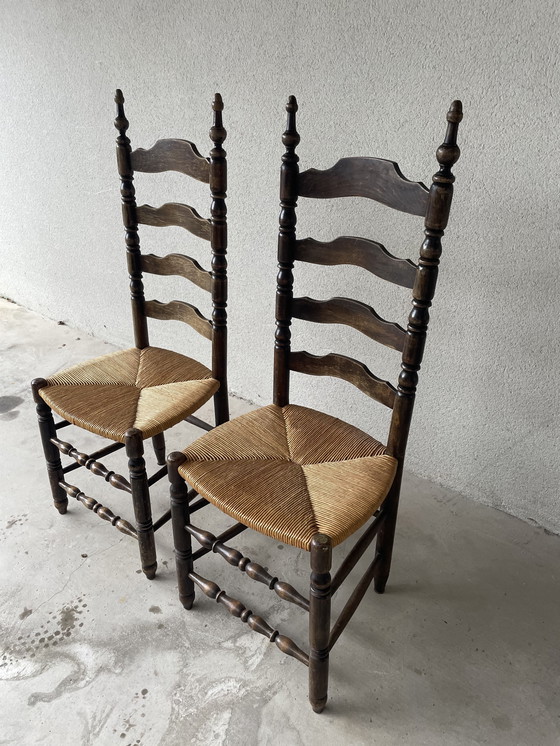 Image 1 of sillas rústicas de paja, 1950