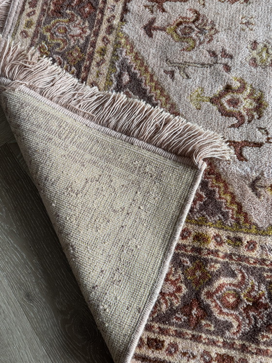 Image 1 of Handgeknoopt vintage Oosters tapijt zalmkleur