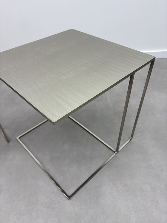 2x Tavolini Minotti Leger originali Rodolfo Dordoni anni '90 – Iron (photo 7 of 12)