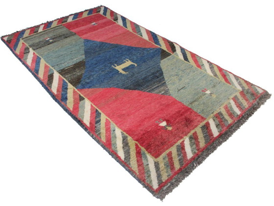 Image 1 of Original Persian carpet Gabbeh Ghashghai oriental carpet 228 cm x 132 cm old natural