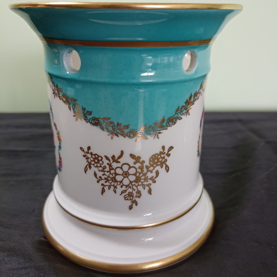 Wunderschöne antike Porzellan-Teekanne auf Réchaud – Pariser Eleganz von Pillivuyt – Geschirr, Ceramic (photo 12 of 14)