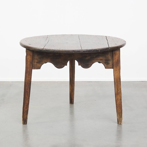 Grote antieke Engelse pinewood cricket/ center table, bijzettafel uit de 19e eeuw