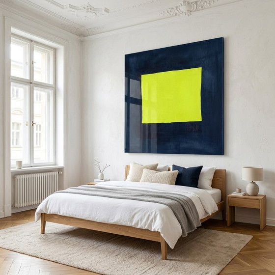 Wabi Sabi Abstrakt Neon Gelb 95×95 Cm | Fine Art Auf 5 Mm Acrylglas | Ausstellungsstück – Kunstdrucke (photo 5 of 5)