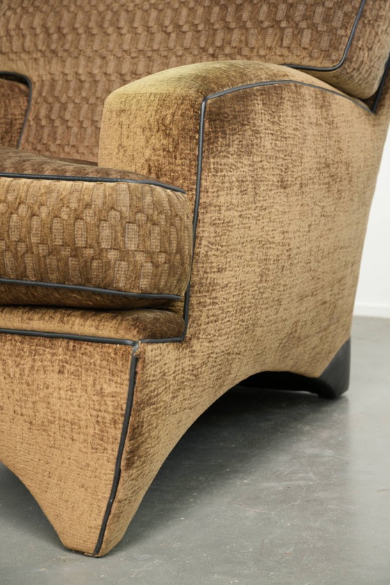 Beautiful Fabric Art Deco Design Armchair by Bart van Bekhoven – Textile (photo 12 of 13)