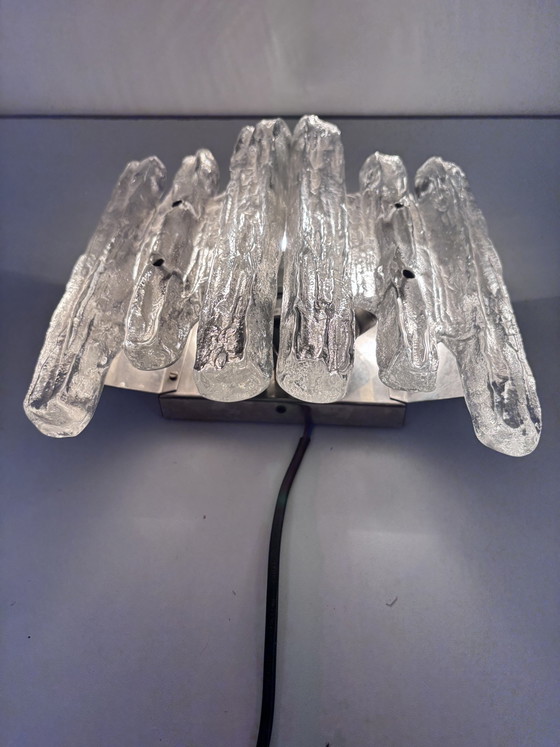 Brutalist Kalmar ‘Ice Block’ Wall Lamp Design Classic – Wall lights, Glass, Metal (photo 10 of 12)