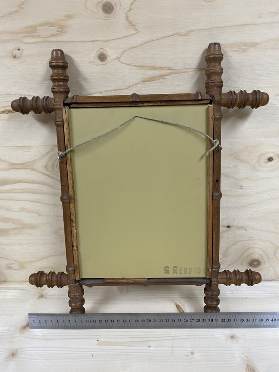 Image 1 of Vintage Franse bamboe spiegel