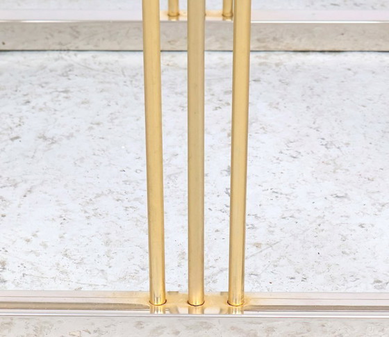 Image 1 of Vintage brass and glass dining table, 1970s
