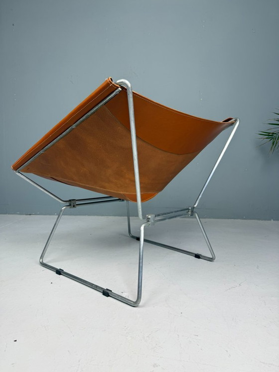 Image 1 of Pierre Paulin AP-14 cognac leather armchair for A. Polak, 1955