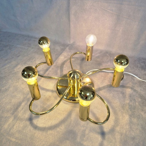 Lampadario da soffitto Honsel a 5 luci in ottone, attacco E14, stile moderno vintage – Testato