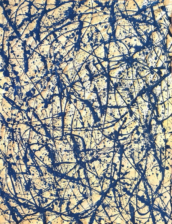 Jürgen Angeler - Informalismo Blu Dorato – Dipinti e disegni, Tela (photo 2 of 18)