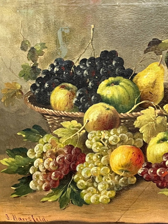 Josef Mansfeld ( ). Still life with flowers and fruit. – Paintings & Drawings, Canvas (photo 3 of 8)