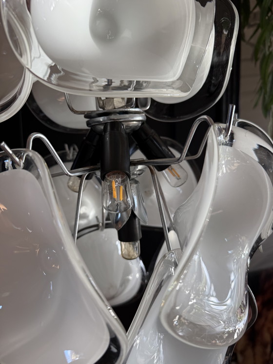 Image 1 of Vistosi kroonluchter - wit Murano glas - handgeblazen