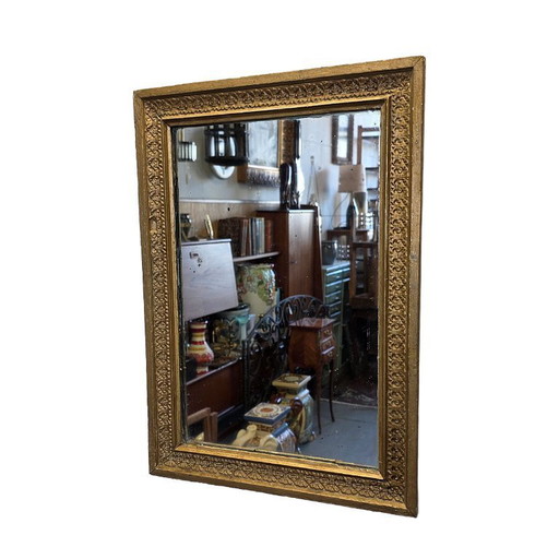 Miroir ancien français à cadre doré