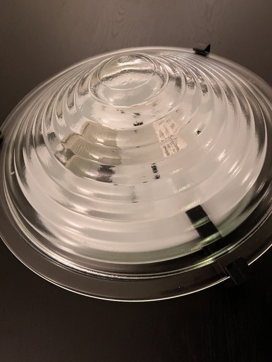 Image 1 of Plafonnier vintage Massive – en verre côtelé en forme de pyramide – années 1990