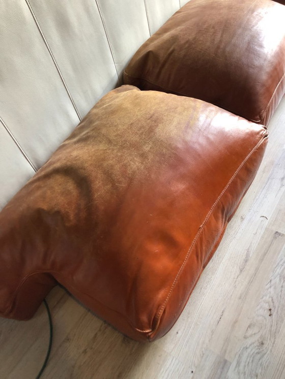 Image 1 of Canapé Poltrona Frau Socrates, design italien, cuir, cognac