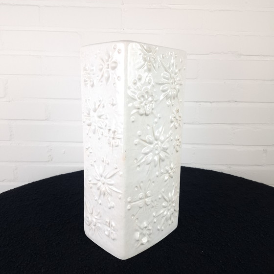 Image 1 of Vintage Scheurich vase Kosmos Sputnik white ceramic 1970s