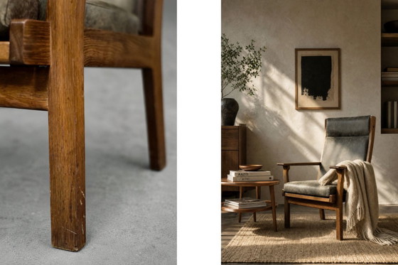 Image 1 of Vintage Mid-Century Danish Modern Model GE-181-A Armchair by Hans J. Wegner for Getama, 1950s
