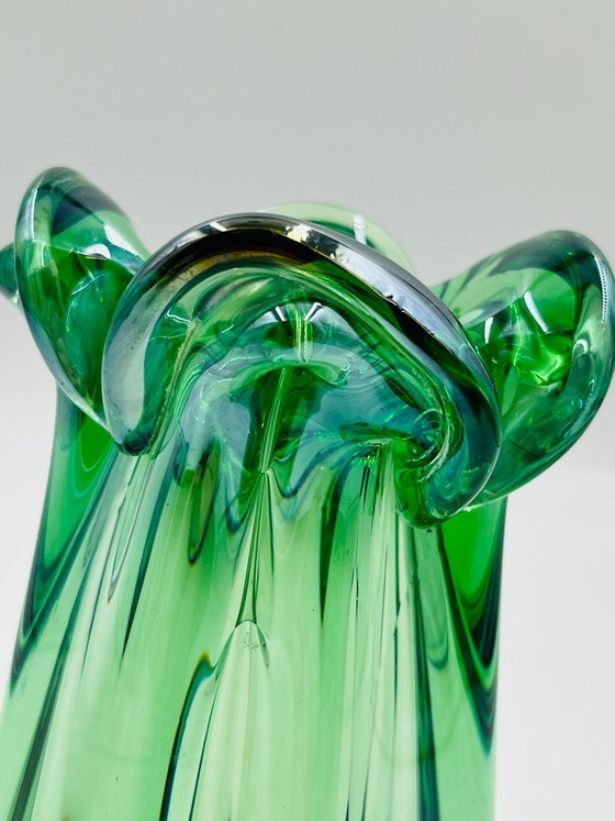 Image 1 of Sculptural vase in blown Bohemian glass attributed to Jan Beránek