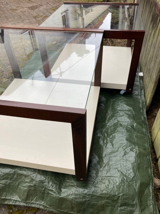 Image 1 of 2 x elegant vintage coffee tables - side tables - on casters