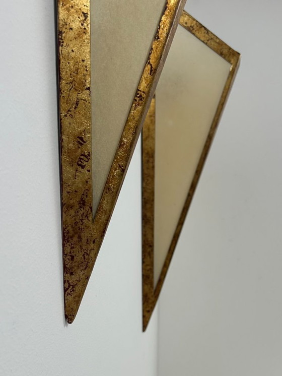 Image 1 of Paire d'appliques XL en métal doré et parchemin, France, 1970