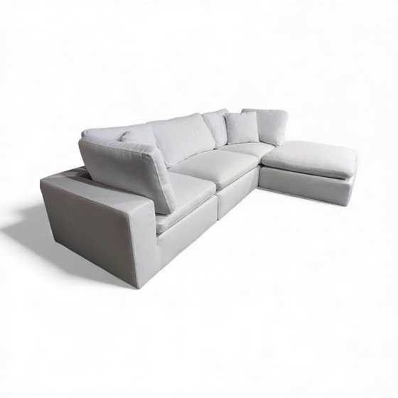 Image 1 of 3-zits hoekbank met voetenbank