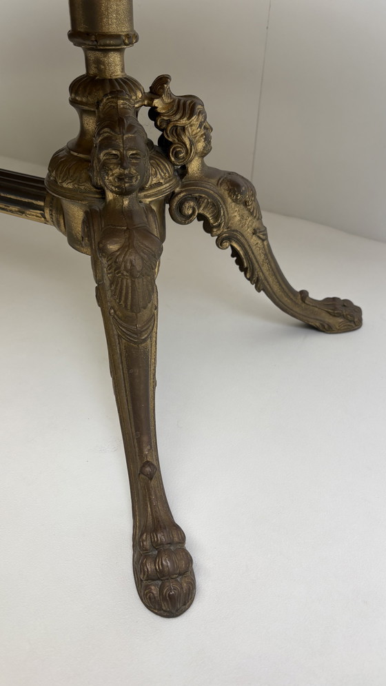 Image 1 of Tavolino da caffè vintage in pietra naturale, ottone e marmo onice