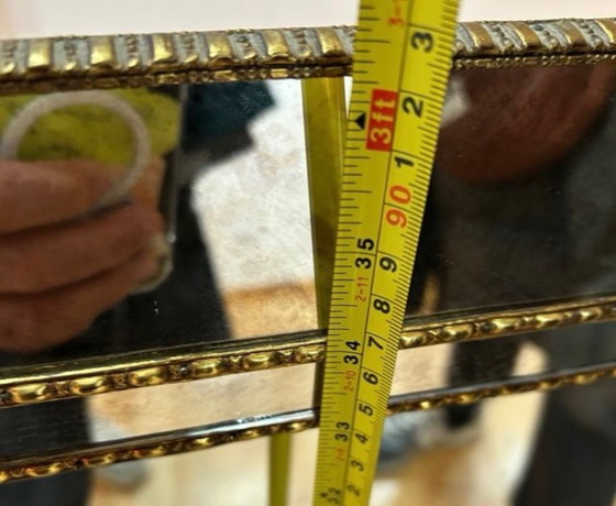 Image 1 of Large Wall Mirror 160x93 cm Beveled Gold Frame Venetian Style - Glamorous and Luminous