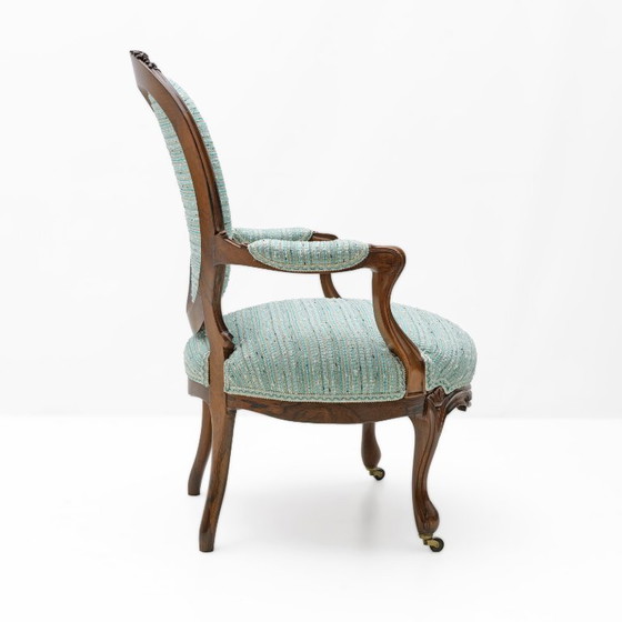 Image 1 of Een paar Franse fauteuils in Louis Philippe-stijl, 19e eeuw.