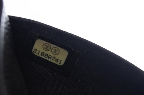 Image 1 of Chanel, black pebbled leather card holder