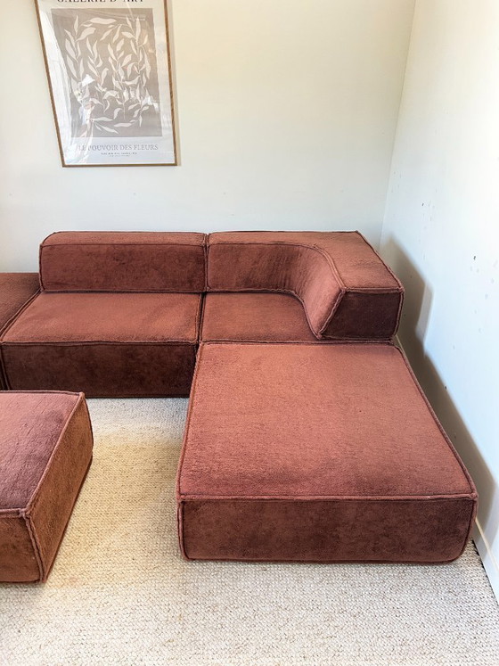 Image 1 of COR Trio modulaire bank in terracotta fluweel uit de jaren 70