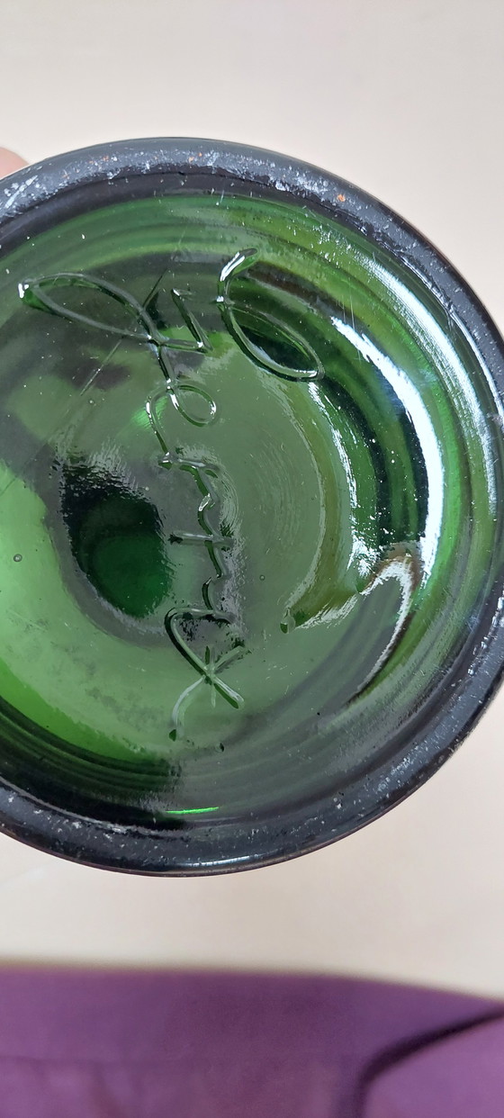 Image 1 of Bouteille ancienne Gerrix à bouchon basculant avec poignée, verre vert