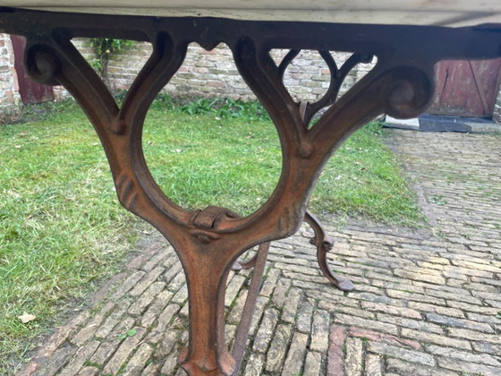 Image 1 of Tavolo da giardino Tavolo da bistrot con marmo antico francese