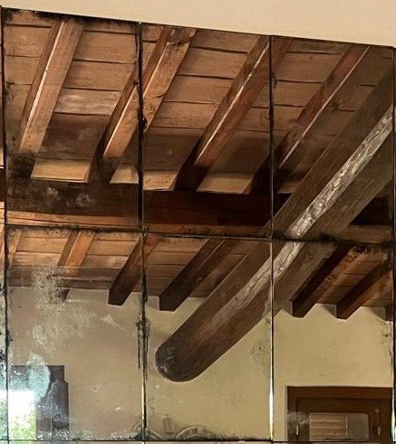 Image 1 of Set: 6 handversilberte und antikisierte Spiegelfliesen