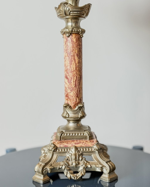Antieke olielamp Kosmosbrenner X Boheems Prima