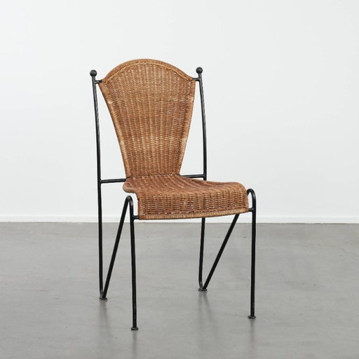 Vintage-Designstuhl von Frederick Weinberg mit Gusseisengestell