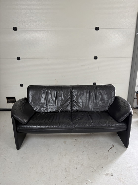 Image 1 of Leolux design sofa + armchair – black leather