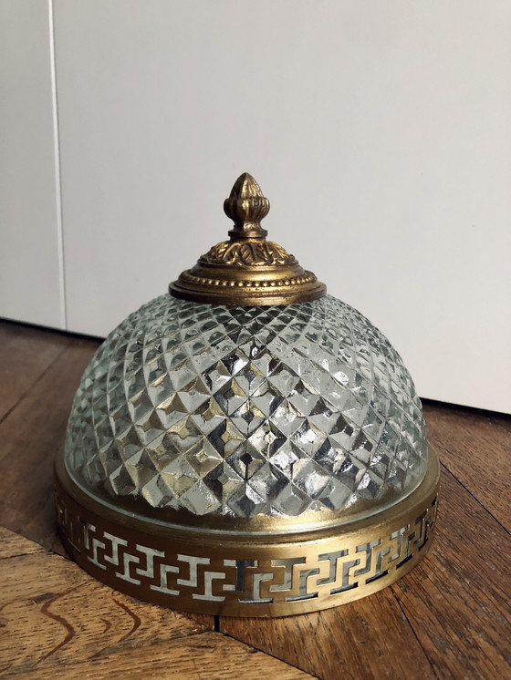 Image 1 of Lámpara de techo antigua de cristal y bronce de Maison L.GAU