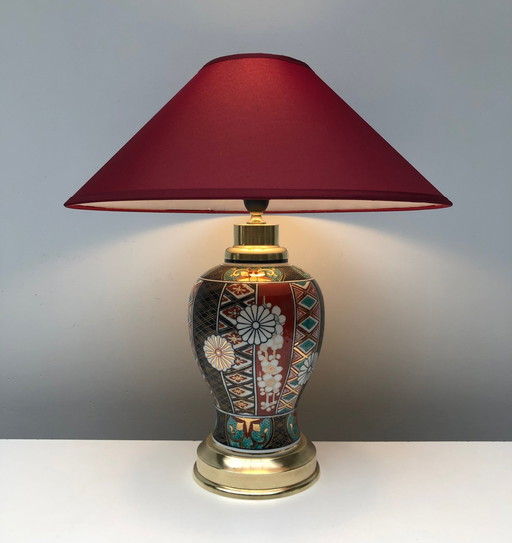 Lampe à poser - Laiton, Porcelaine