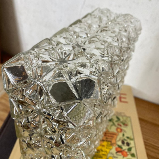 Square wall or ceiling light in clear glass, vintage style, 1970s-1980s – Wall lights (photo 6 of 9)