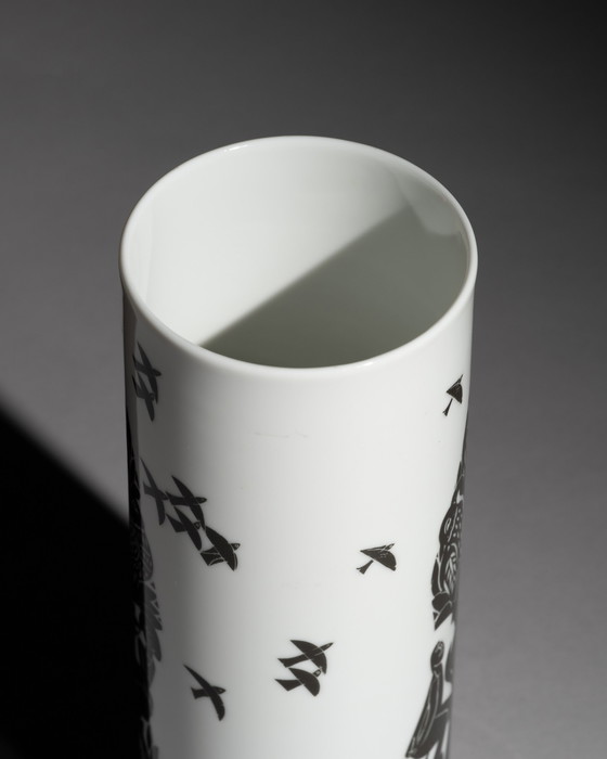 Image 1 of Artist HAP Grieshaber x Rosenthal “Pastorale” Vase Form “Duo” by Ambrogio Pozzi