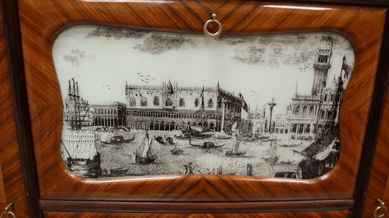 Image 1 of Italie Highboard Buffet Credenza avec bar à la maison, style Fratelli Rigamonti, années 40 50, Mid Century