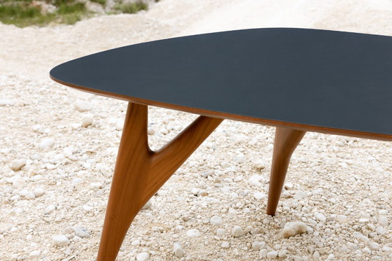 Image 1 of Luxury Ted ONE Dining Table 240x120 Grey Laminate & Solid Sapelli Mahogany Custom Made Italy