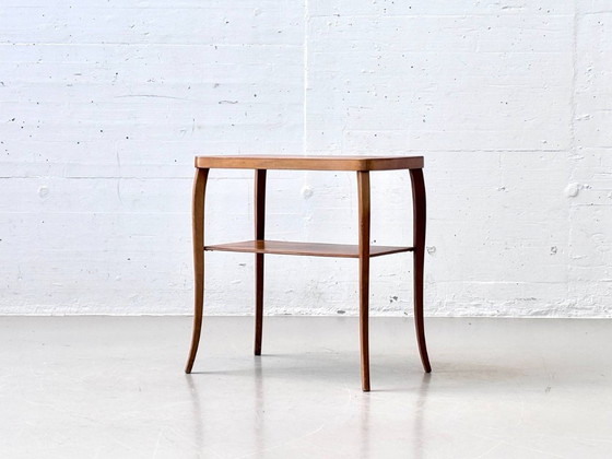 Image 1 of Table d'appoint en bois avec compartiment de rangement, années 1950