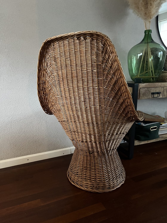 Image 1 of Prachtige mid century rotan loungestoel in boho / retro stijl
