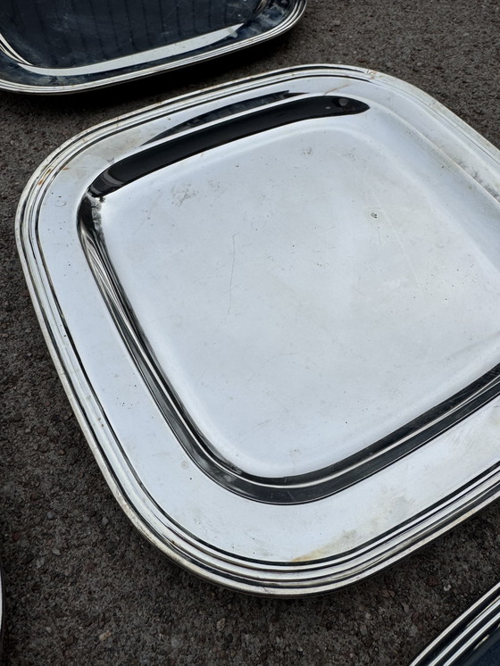 Image 1 of Piattini in metallo argentato degli anni '80