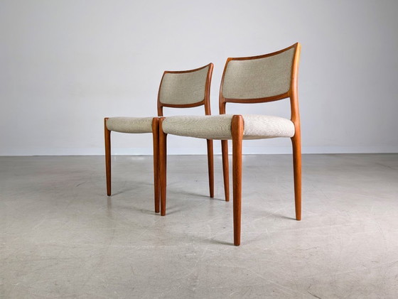 Image 1 of Set di 2 sedie Niels O Moller JL Møller Møbelfabrik modello 80 in teak