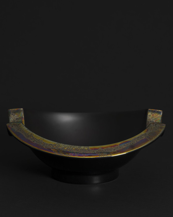 Image 1 of Rosenthal Jan Van Der Vaart + H. Drexler Handbemalte Schale Porcelaine Noire 90s