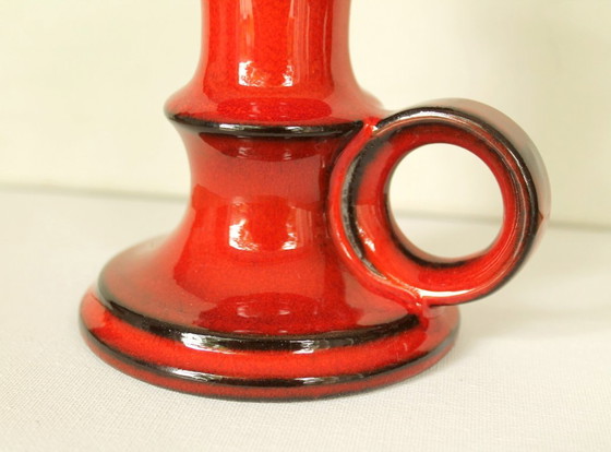 Set di candelabri vintage Goebel modello 'PAN', in ceramica rossa, anni '70. – Goebel - PAN, Portacandele (photo 7 of 14)