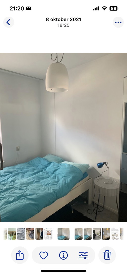 Auping Auronde 140-200 bed Alpine wit handverstelbaar hoge poten