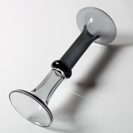 Image 1 of Vintage tweekleurige glazen vaas uit het midden van de 20e eeuw, Portugal, jaren 70.